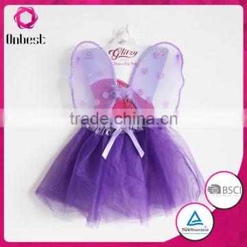 Custom made fairy wings/ tutu skirt set for kids purple tutu set SW1003