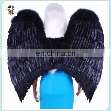 Adult Party Costume Large Black Feather Angel Wings HPC-0856