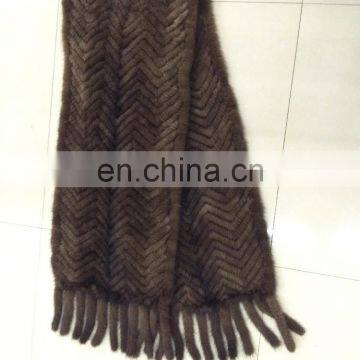 Fashion Knitted Real Mink Fur Scarf for Women's Clothing photo-4