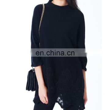 Long sleeves Applique hem beautiful sweaters for woman