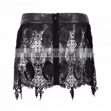 Transparent Embroidered Laces Mini Skirt Q-258 Punk Rave photo-3