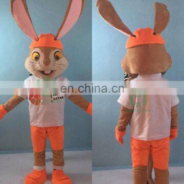 HI CE Super plush rabbit mascot costume adult mascot costume with T- shirt