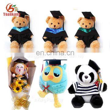 Custom Graduation Stuffed Animals Panda Bouquet Owl Doll Teddy Bear Plush Toy