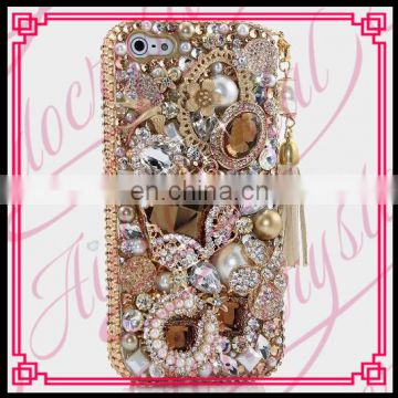 Aidocrystal Hot Sale Gold Luxury Design Rhinestone Crystal Covers Ladies Cell phone Cases for iphone 6 plus