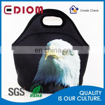 Eco sublimation animal thermal freezable lunch bag with zip closure