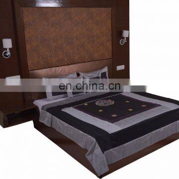 Soundarya high quality poly silk embroidery bed cover set