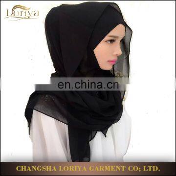 New design hijab plain color islamic women head cover high quality chiffon hijab square scarf