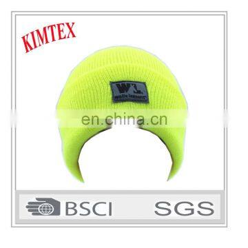 Custom Yellow 3M Thermal Acrylic Safety Knitted Winter Hat photo-4