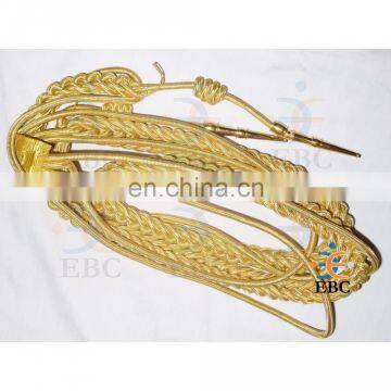 Military Aiguillette, Gold Wire Military Double Tip Uniform Aiguillette, Navy Aiguillette Lanyard, Shoulder Cord