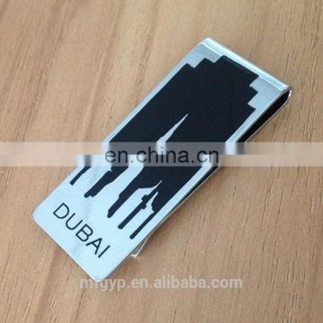 Business gift dubai design black stainless steel money clip