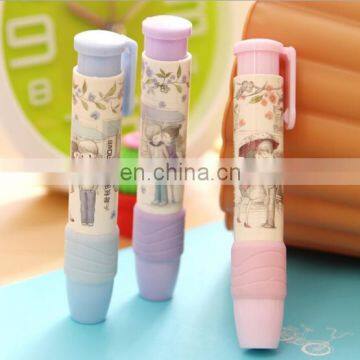 2016 newest style erasers Cartoon retractable erasers Changable refills erasers