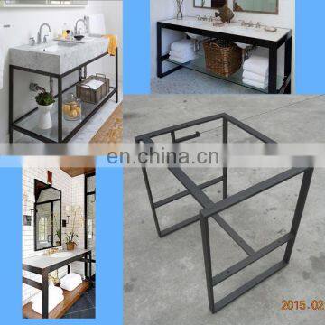 30 inch black steel vanity base frame