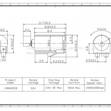 Cylindrical Vibration Motor LD8404E18 photo-2