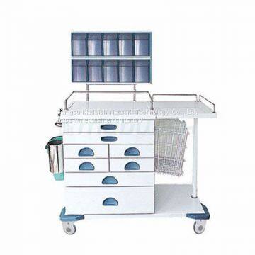 AG-AT017 Hospital Powder Coating Steel Anesthesia Trolley Drug Medical Cart With Drawers