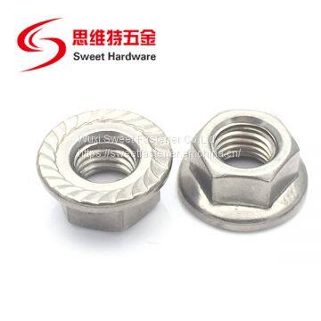 Professional Fastener SS304 SS316 Stainless Steel Hex Flange Nut DIN6923