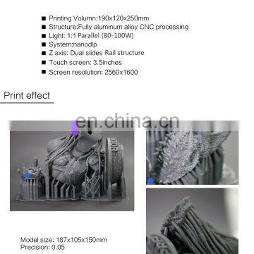 Big Size 8.9inch High Precision 2560*1600 LCD 405nm Resin UV Light 3D Printer Sale for Dental Jewelry