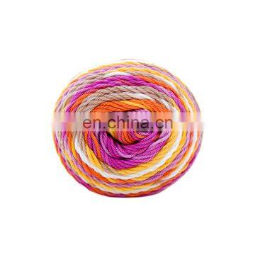 Yarncrafts Hand Knitting rainbow 100% cotton Crochet dyed yarn for weaving