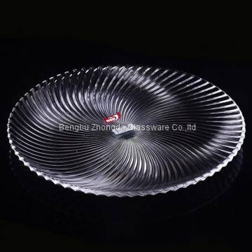 Dia 9.5inch Classical Design Round Glass Plate for Weeding Furit photo-3