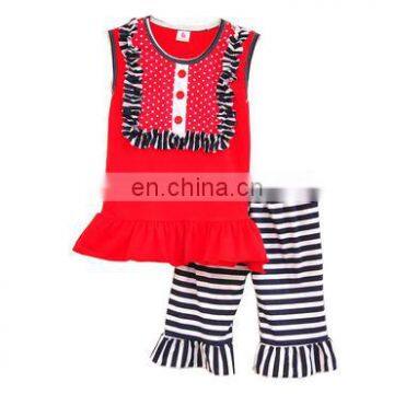 Ruffle Designer Children's Clothing Wholesale Stripe Baby Clothes China photo-2