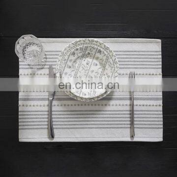 Wholesale Coffee Table Placemat Woven Striped Placemat Table Dish Mat for Dinning Table photo-2