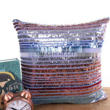 Custom Design Reversible Sequins Heart Mermaid Magic Cushion Pillow Covers Decorative photo-6