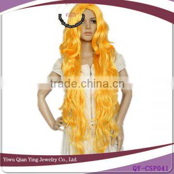 long curly orange cosplay wig