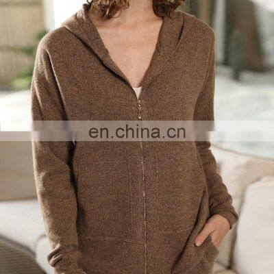 New Design Plain Knit Cashmere Lounge Pants and Cardigan Hoodie Set photo-3
