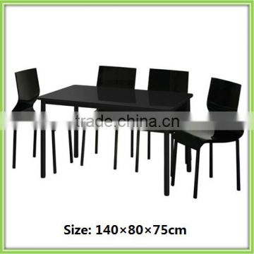 Modern Design Black High Gloss MDF Furniture Board Dining Room Set