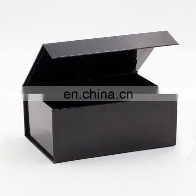 Custom Lamination Glossy Black Rigid A5 Deep Foldable Gift Box With Magnetic Closure photo-5