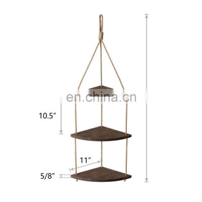 Hanging Corner Shelf 3 Tier Jute Rope