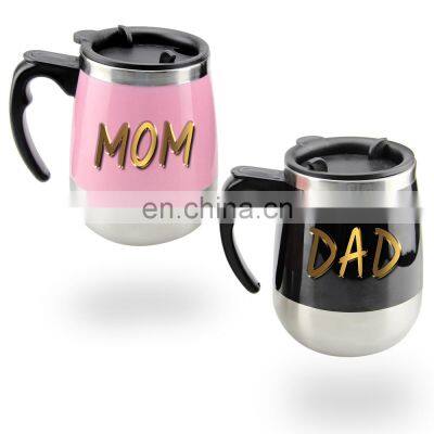 Stainless Steel Self Stirring Coffee Mug For Mothers Day,Fathers Day Gifts Coffee Mug