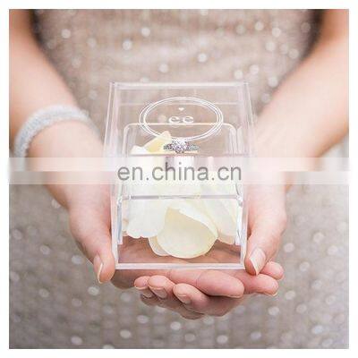 Luxury Ring Box Custom Logo Small Clear Acrylic Ring Box Luxury Clear Acrylic Box for Wedding Ring photo-4