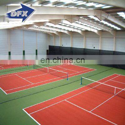 Qingdao clear span light steel structure sports training area close gym building