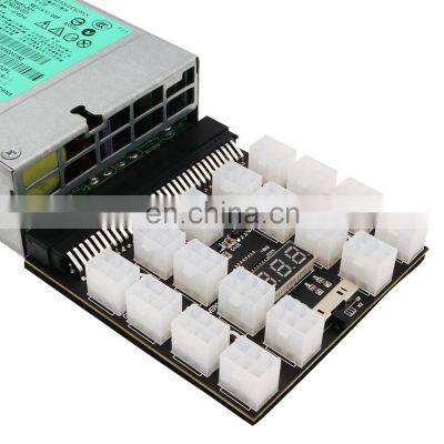 12v 12 Port 6 Pin 1200w Server Power Supply Breakout Board Adapter For Gpu Game/breakout board 24pin