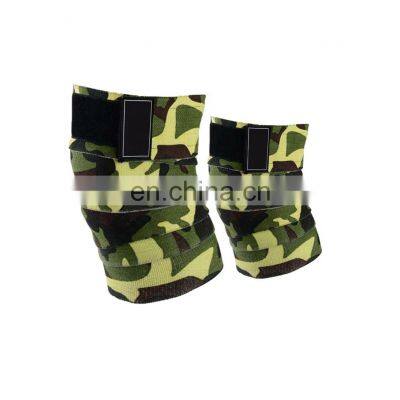 2022 Hot Selling Camouflage Printed Custom Design Sports Gym Knee Wraps Protector Support For Heavy Workout Training