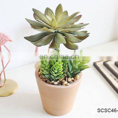 Garden Accessories Cute Lifelike Cheap Garden Decor Faux Potted Plants And Succulents Artificial Flower Plant With Plain Pot