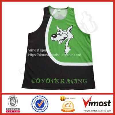 Round Neck Customized Sublimation Running Singlet of Latest Style