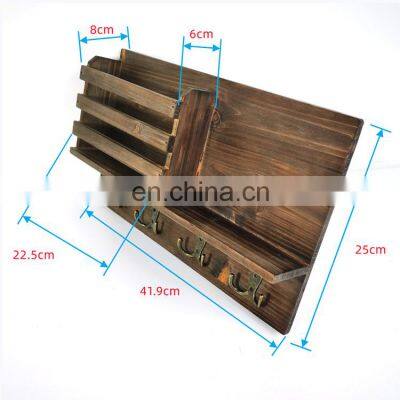 Widely Used 8 Hooks Bamboo Wall Hanging Shelf Coat Hanger Key Holder Decorative Functional Home Decoration photo-5