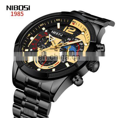 NIBOSI Men's Watch Automatic Date Wristwatch Quartz Luminous Calendar Watch Luxury Top Brand Watches