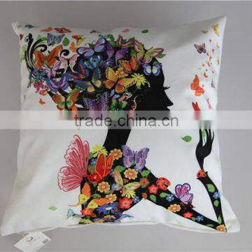 Butterfly Tree Art Style Printed Cushion photo-2