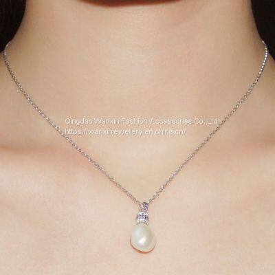 S925 Sterling Silver Necklace Women's Pearl Collarbone Chain photo-2
