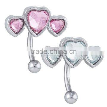 Heart in Heart 316L Surgical Steel Eyebrow Piercing Ring Body Piercing Jewelry