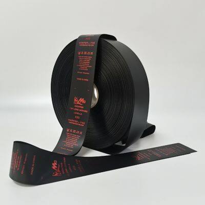 Garment Tag Custom Private Name Silk Screen Printed Instruction Grey Satin Ribbon Tape Wash Care Label photo-3