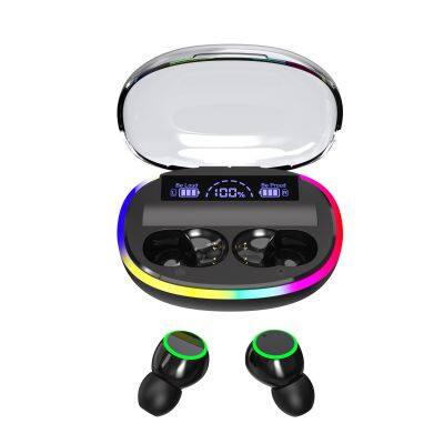 RGB LED display Powerbank stereo Earphone Microphone Flashlight TWS earbuds Wireless