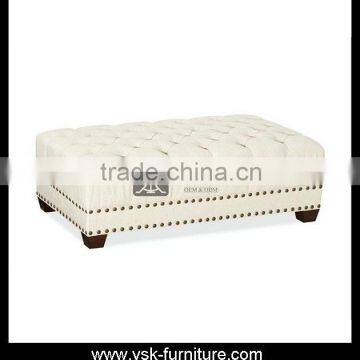 OT-016 Hotel Bedroom Fabric Bed End Stool Ottoman