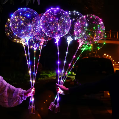 Wholesale Clear LED Bobo Balloons with Light for Party & Home Christmas Halloween & Graduation Decorations Accessory
