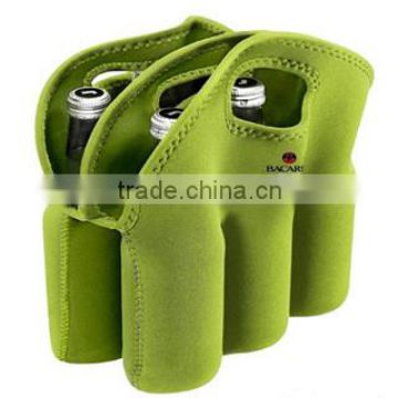 six pack beer bottle holder, insulated neoprene material, custom printing welcomed