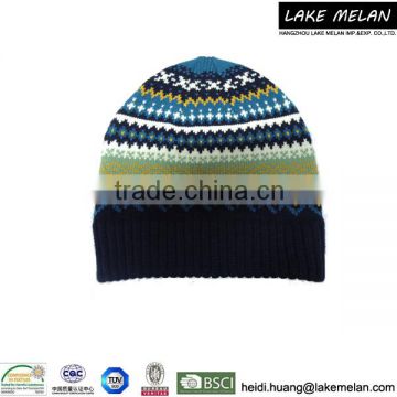 Best Seller 100% Acrylic Knitted Beanie Hat With Jacquard Pattern