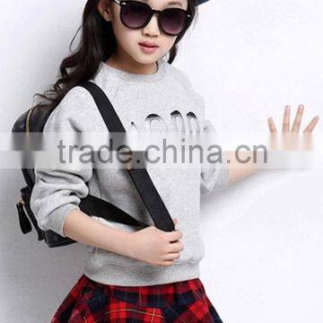 2014 little girl high quality custom long sleeve hoody with cheap price from China Clothing Factory