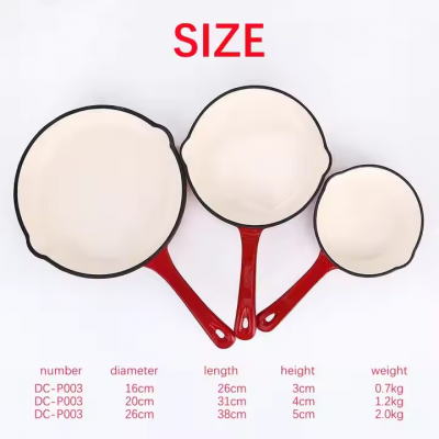 Cast Iron Skillet 3-Piece Set - Heavy-Duty Professional Restaurant Chef Quality Enameled Pan Cookware Set - 10